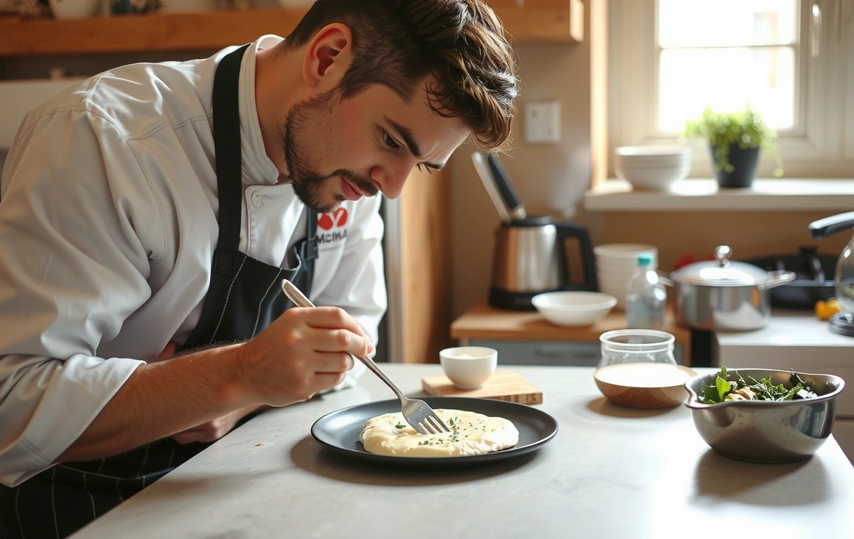 Küchenchef bei der Vorbereitung